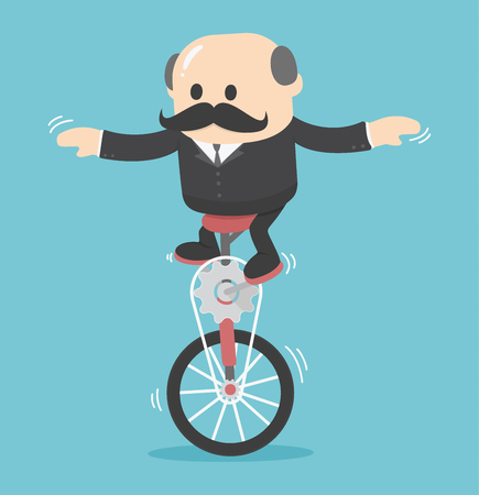 businessman on One wheel bikeのイラスト素材