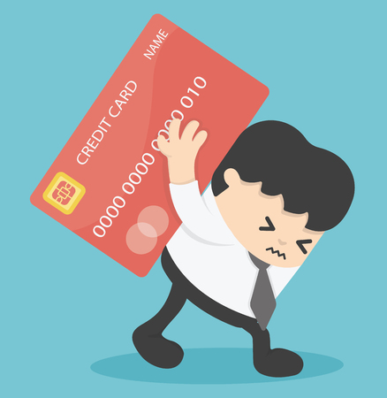 Businessman Credit Cards loan liability. real estate value  illustrationのイラスト素材