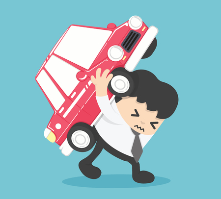 Businessman automobile loan liability. illustrationのイラスト素材