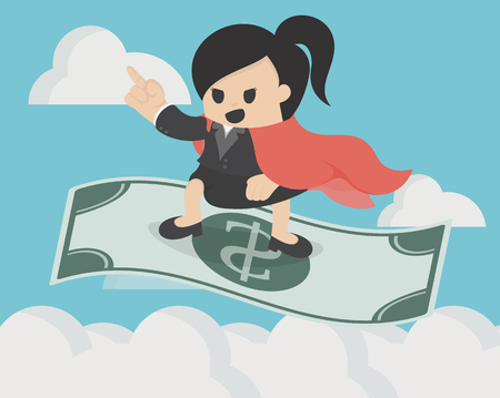 Businesswoman on money carpetのイラスト素材