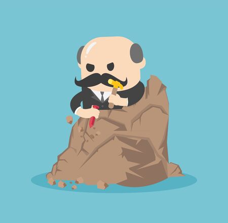 Concept cartoon illustration Concept in order to find freedom with himselfのイラスト素材