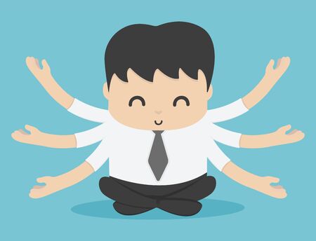 businessman or man sitting for meditation and relaxation and peace, people who have knowledge of workのイラスト素材