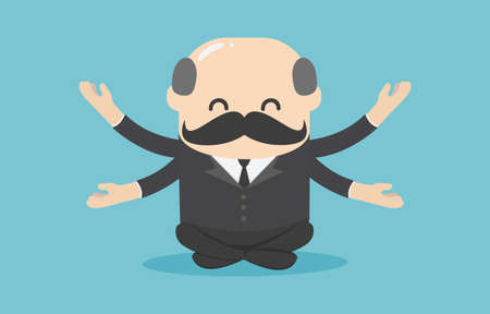 boss businessman who are happy and showing the success of the stock to make a big profitのイラスト素材