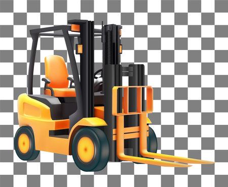 Forklift truck 3D Vector illustration isolated on backgroundのイラスト素材