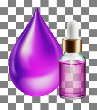 Purple facial serum skincare and makeup cosmetic product sample.skin gel stroke swatch,Mesh gradient wes usedのイラスト素材