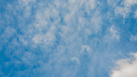The morning sky is bright blue.