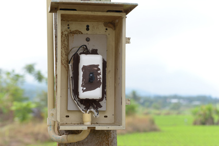 Switch electrical control on - offの写真素材