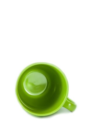 Green mug  on a white backgroundの写真素材
