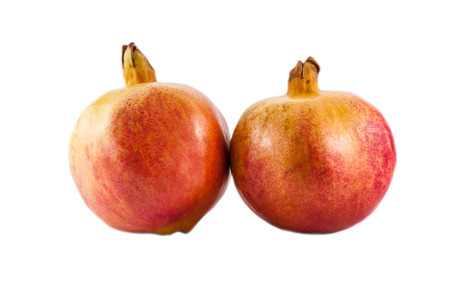 Two pomegranate  on white backgroundの写真素材