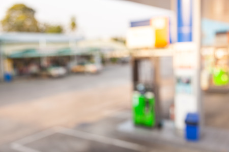 Abstract petrol station blurred for backgroundの写真素材