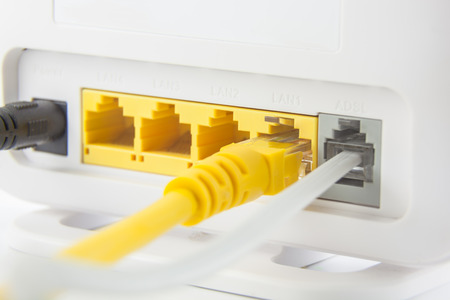 modem router network hub and cable lan
