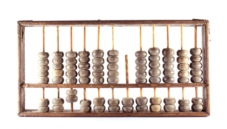 abacus isolated on whiteの写真素材