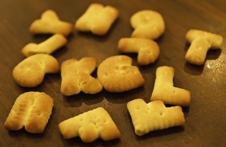 ABC crackers are one of the most favorite crackers in childhood. Also they are so yummy when accompanied with the hot coffee..の写真素材