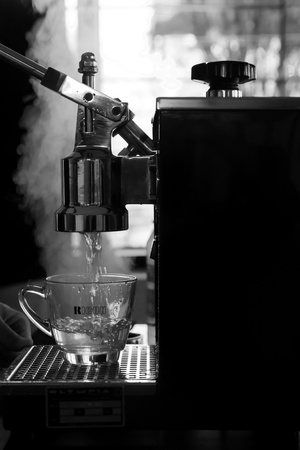 Coffee making is one of art kind to produce and blend the good coffee for the arabica lovers in the breaktime, morning, lunch or even the business meeting time.の写真素材