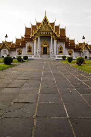 Wat Benchamabophit Dusitvanaram is a Buddhist temple (wat) in the Dusit district of Bangkok, Thailand. Also known as the marble temple, it is one of Bangkok's most beautiful temples and a major tourist attraction. It typies Bangkok's ornate style of high の写真素材