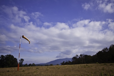 The country road in the landscape of fresh blue sky.の写真素材