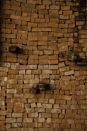 The antique decoration at the farmland wall background texture.の写真素材