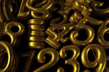 The wooden yellowish typing numbers.の写真素材