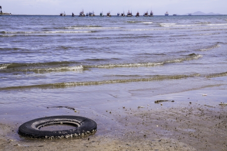 The beautiful natural landscape of the seashore and seaport.の写真素材