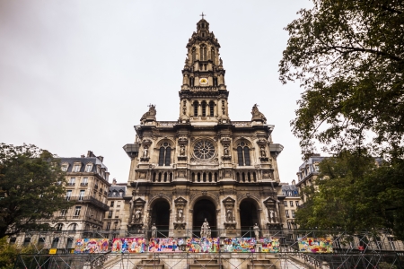 The Trinity Church is a Roman Catholic church building of the Second Empire period, built between 1861 and 1867 and was designed by ThÃ©odore Ballu as part of the beautification and reorganization of Paris under Baron Haussmann. The church's facade servedのeditorial素材