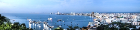The panoramic view of the seaside coast of Pattaya Thailand.のeditorial素材