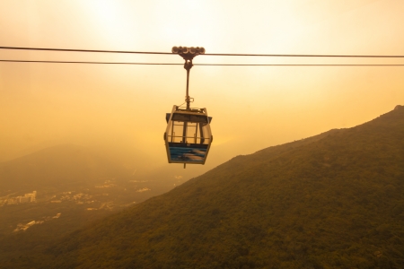 HONG KONG - JANUARY 6 :Ngong Ping 360 on January 6,2013. Consisting of a cable car 
journey and a themed village, it is one of the must see attractions in Hong Kong travel. Close to the 
Hong Kong International Airport and only a few minutes' walk from Tuのeditorial素材