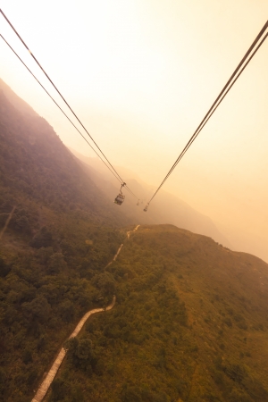 HONG KONG - JANUARY 6 :Ngong Ping 360 on January 6,2013. Consisting of a cable car 
journey and a themed village, it is one of the must see attractions in Hong Kong travel. Close to the 
Hong Kong International Airport and only a few minutes' walk from Tuのeditorial素材