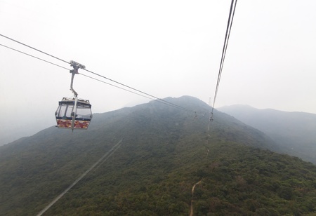 HONG KONG - JANUARY 6 :Ngong Ping 360 on January 6,2013. Consisting of a cable car journey and a themed village, it is one of the must see attractions in Hong Kong travel. Close to the Hong Kong International Airport and only a few minutes' walk from Tuのeditorial素材