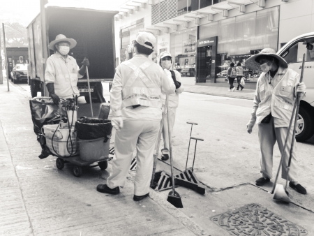 HONGKONG - JANUARY 8   The street view of people on the daily life at Kaoloon on 8 January 2013 in Hong Kong  Kaoloon Hong Kong is one of city of high density in population in the world のeditorial素材