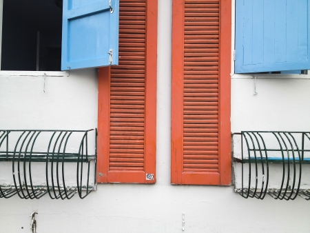 The vivid frames of the colorful wall.の写真素材