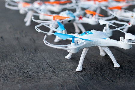 Preparing for drone on the floor for drone competition.の写真素材