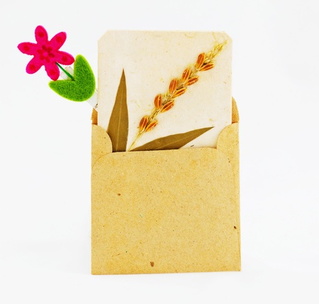 brown bag with clip on white background