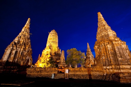 Wat Chaiwattanaram, the historical temple in Ayutthaya, Thailandの写真素材