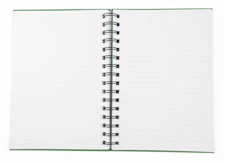 blank green notebook
