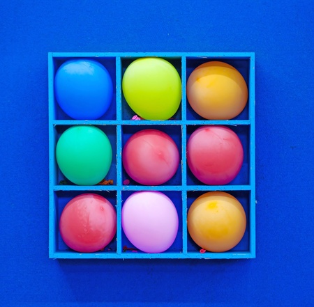 Balloons on a wall, part of a carnival.の写真素材