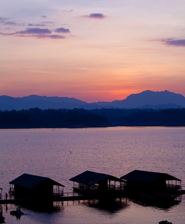 houseboat in Thailandの写真素材
