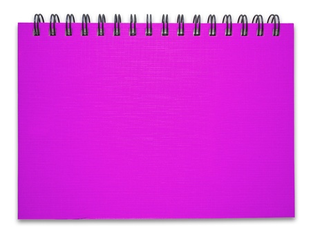 Purple notebook on the white backgroundの写真素材
