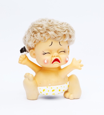 doll, toy girl on the white backgroundの写真素材