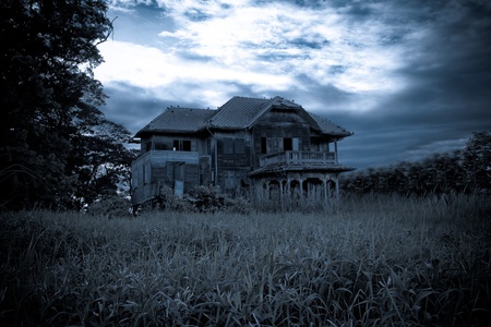 abandoned old house in Thailandの写真素材