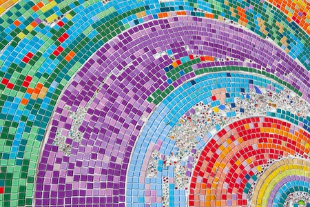 Colorful Ceramic wall as Backgroundのeditorial素材