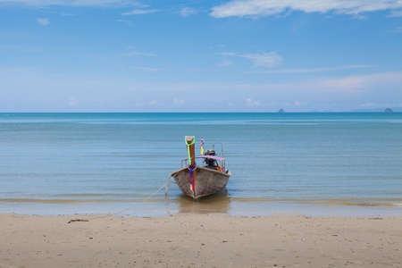 sea and boat in Phi Phi Leh south of Thailandの写真素材