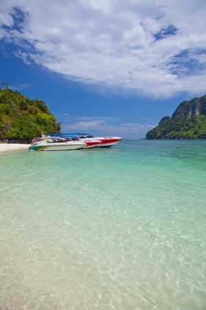 Speed Boat with blue sky in Thailandのeditorial素材