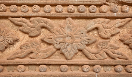 Thai style carving on stoneの写真素材