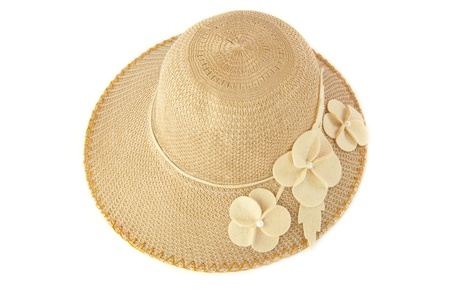 Vintage woman hat isolated on white backgroundの写真素材