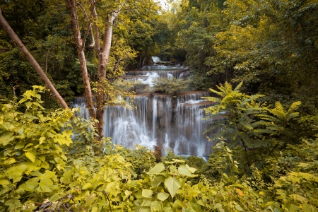 Autumn forest Waterfall in Thailandの写真素材