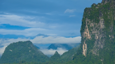 Mountain and blue sky of Vang Vieng, Laos