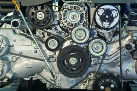 Closeup of the powerful engine modern carの写真素材