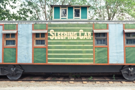 old sleep train wagon in Western styleのeditorial素材