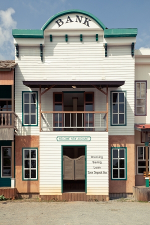 Western style Bank in an old American townのeditorial素材