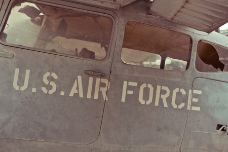 Text on an old war Airplaneのeditorial素材